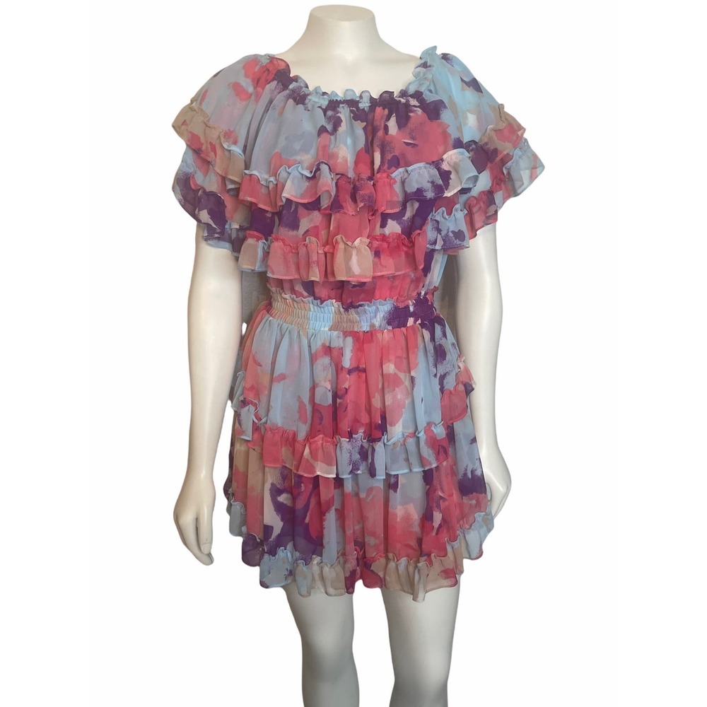 MISA Los Angeles floral mini dress XS, easter, wedding guest, resort